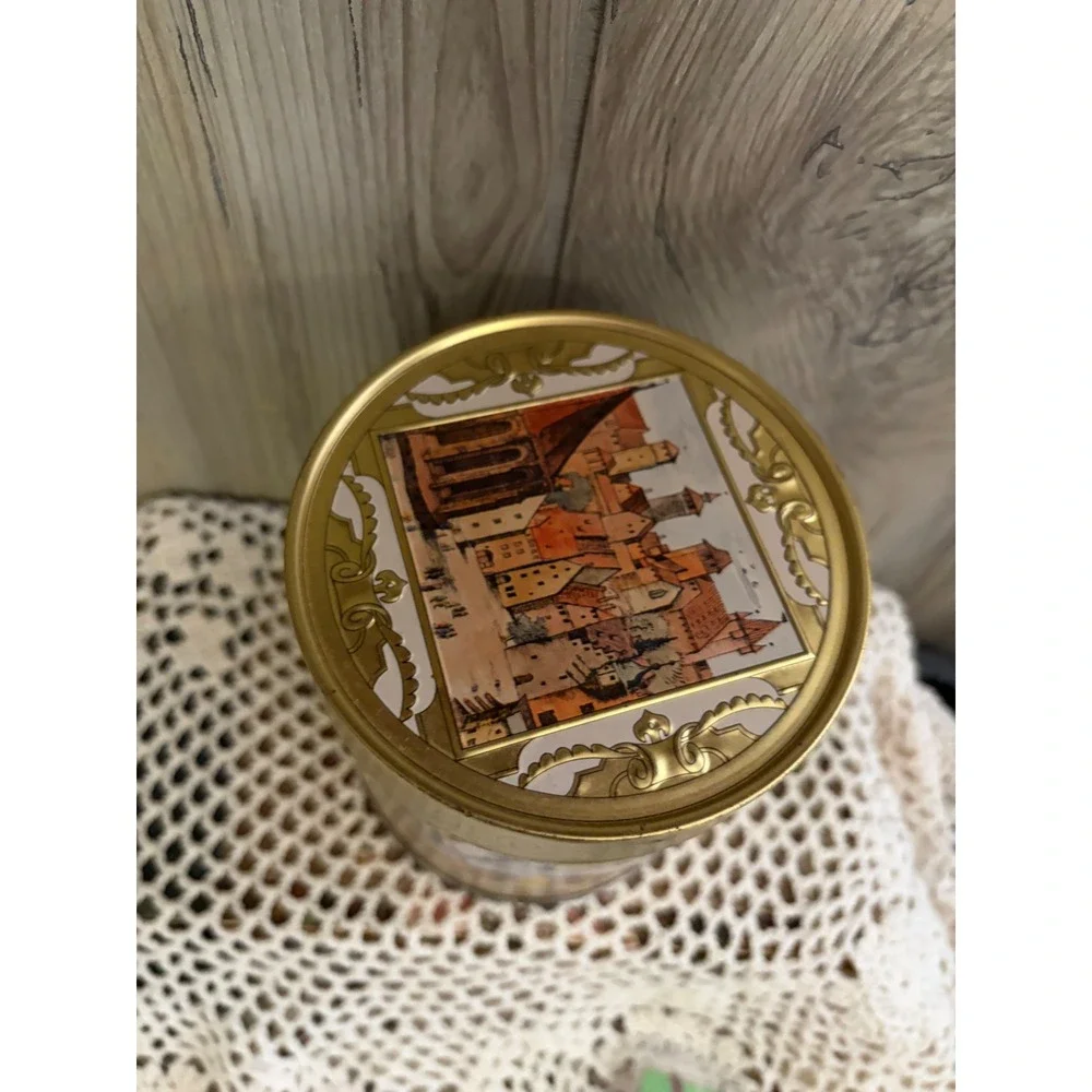 Vintage E Otto Schmidt Nurnberger Lebkuchen Tin West Germany Gold Canister